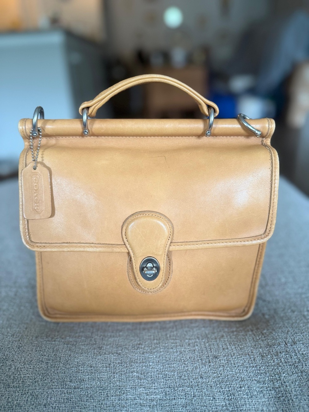Coach Leather Briefcase in Tan